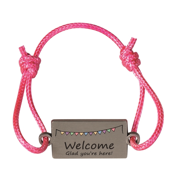 Adjustable Cord Bracelets, 3 charm shapes, choose laser engraved, die struck... from ASI 94245 North Attleboro Jewelry Company