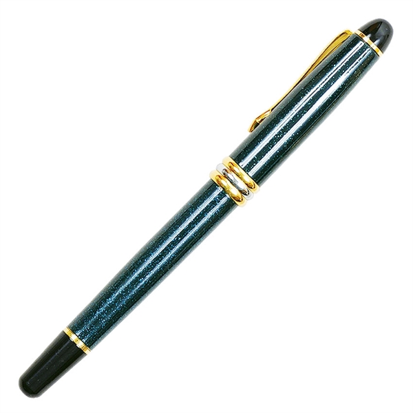 Brass cap-off rollerball pen with sparkle barrel and gold and silver... from ASI 68190 Lungsal / Lungsal