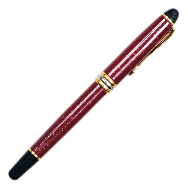 Brass cap-off rollerball pen with sparkle barrel and gold and silver... from ASI 68190 Lungsal / Lungsal