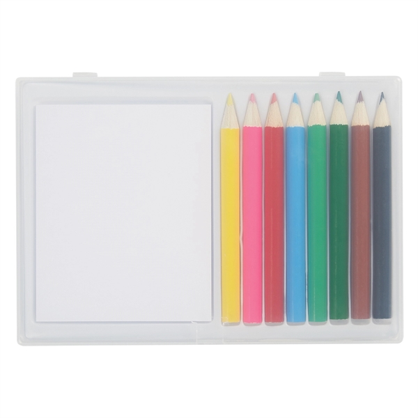 Eight colored pencils and a pad of paper in a case.... from ASI 61125 Hit Promotional Products / Hit®