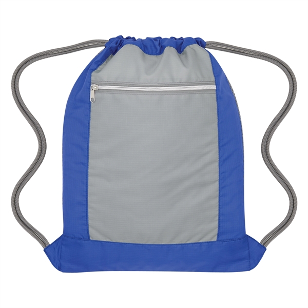 Drawstring sports bag with back mesh panels and front and back... from ASI 61125 Hit Promotional Products / Hit®