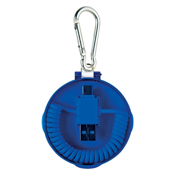Plastic travel case with carabiner and 4-in-1 charging cables. Compatible w/... from ASI 61125 Hit Promotional Products / Hit®