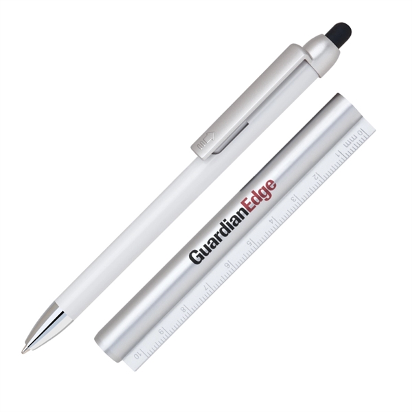 Plastic click action stylus pen with a ruler body. Stylus pen... from ASI 68190 Lungsal / Lungsal