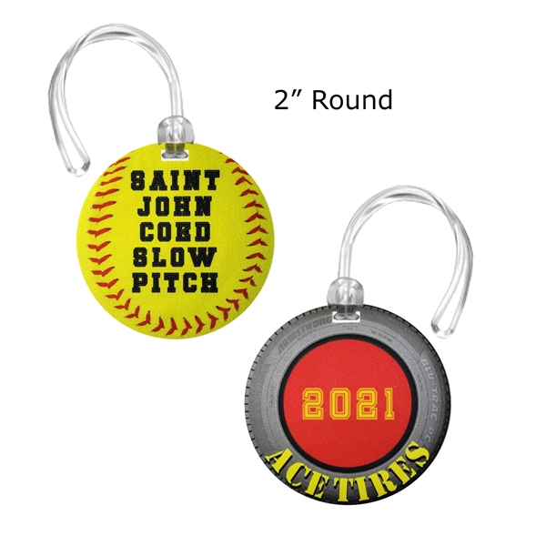 USA Made 2 Sided 4CP Dye Sublimation Printed Round Bag Tags... from ASI 90160 Suntex Industries
