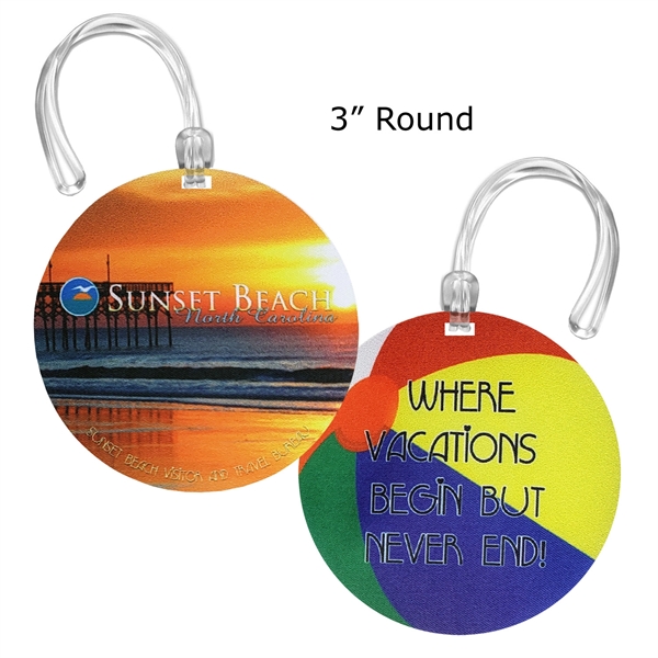 USA Made 2 Sided 4CP Dye Sublimation Printed Round Bag Tags... from ASI 90160 Suntex Industries