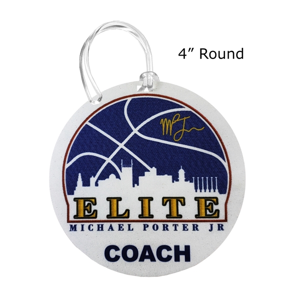 USA Made 2 Sided 4CP Dye Sublimation Printed Round Bag Tags... from ASI 90160 Suntex Industries