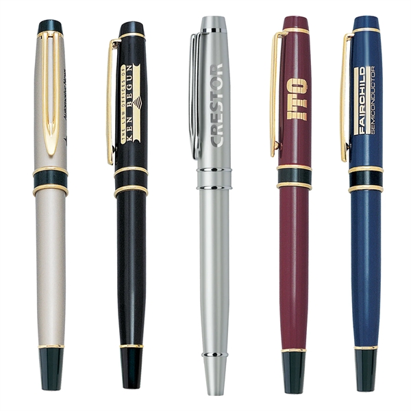 Metal Pen. Solid brass construction. Twist action ballpoint with gold features... from ASI 68190 Lungsal / Lungsal
