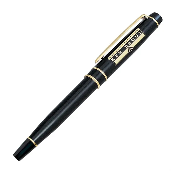 Metal Pen. Solid brass construction. Twist action ballpoint with gold features... from ASI 68190 Lungsal / Lungsal