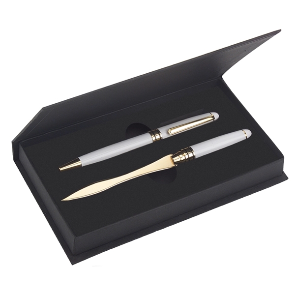 Features the GS double pen box with Danish-I brass letter opener... from ASI 68190 Lungsal / Lungsal