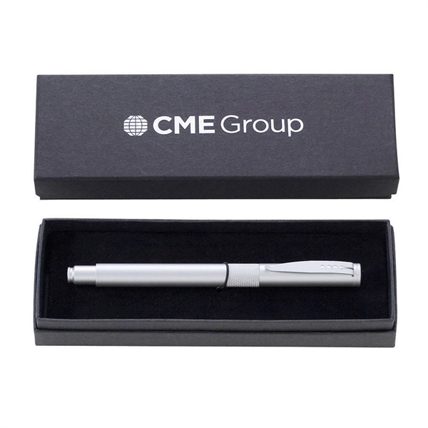 Velvet Cardboard Box With Apollo-I Satin Chrome Rollerball. Solid brass barrel... from ASI 68190 Lungsal / Lungsal