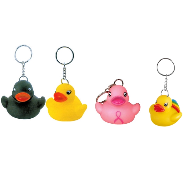 Mini Rubber Duck Key Chains. Options are Black, Yellow, Pink Ribbon... from ASI 31977 Adline Industries Inc