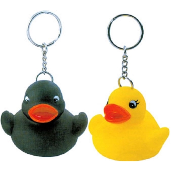 Mini Rubber Duck Key Chains. Options are Black, Yellow, Pink Ribbon... from ASI 31977 Adline Industries Inc