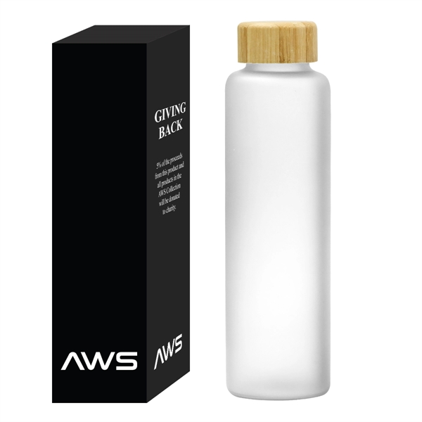 Aws 20 oz. Belle glass bottle with bamboo lid for taking... from ASI 61125 Hit Promotional Products / Hit®