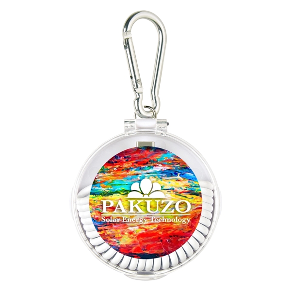 Plastic travel case with carabiner and 4-in-1 charging cables. Compatible w/... from ASI 61125 Hit Promotional Products / Hit®