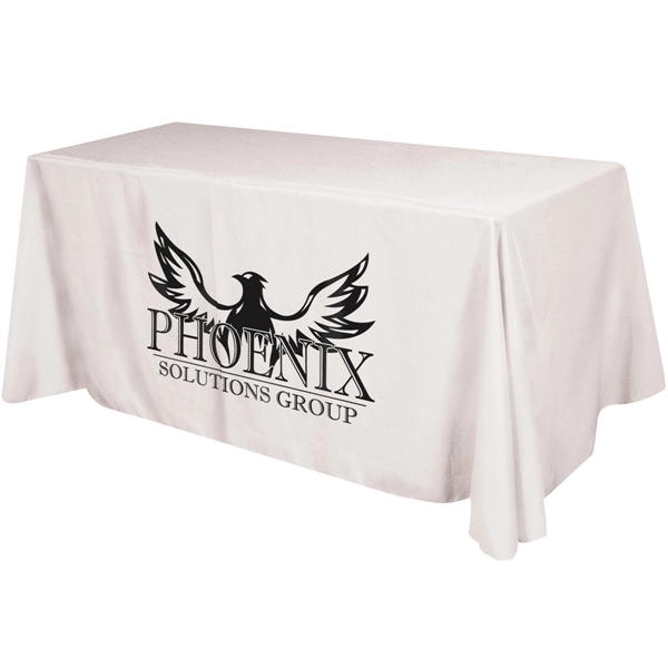 125 x 65" polyester flat 3-sided table cover fits any 6'... from ASI 61966 HPG / Beacon Promotions