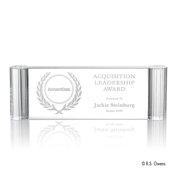 Deep grooved columns of optical crystal are fire polished to give... from ASI 84592 St Regis Group / R S Owens & Co Inc