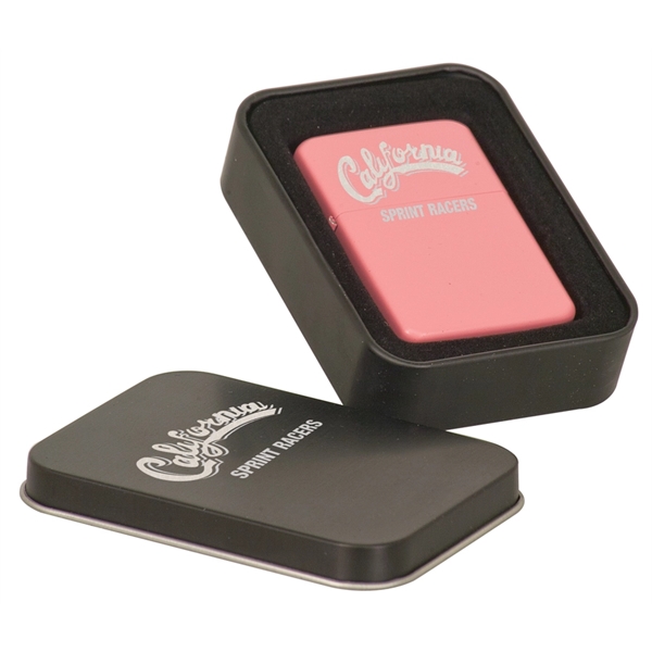 Windproof lighter with engravable display tin with full color imprint or... from ASI 72657 Active Life Promo / Apres Ski Active Life Promo