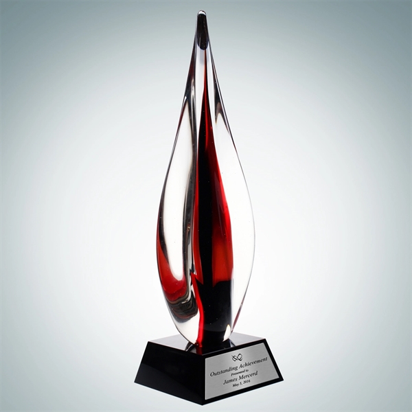 Art Glass Black Contemporary with Black Crystal Base and Silver Plate.... from ASI 47791 Best Deal Awards