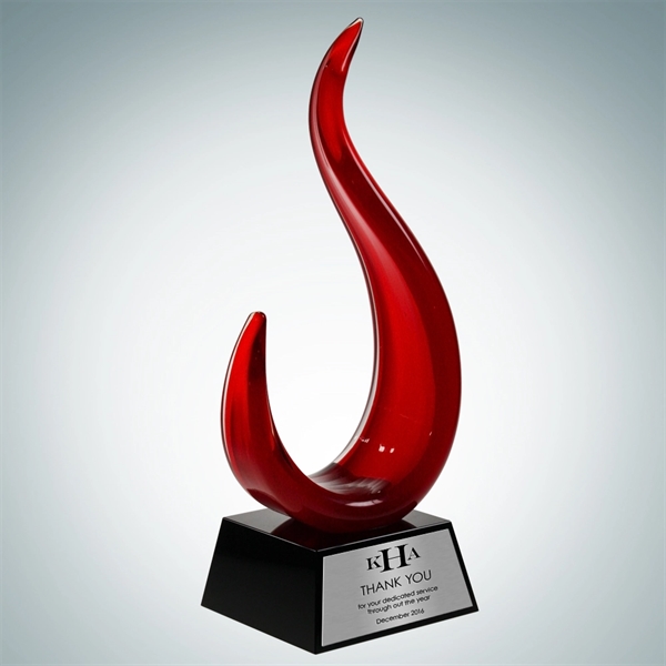 Art Glass Tropic Drop Award with Silver Plate..... from ASI 47791 Best Deal Awards