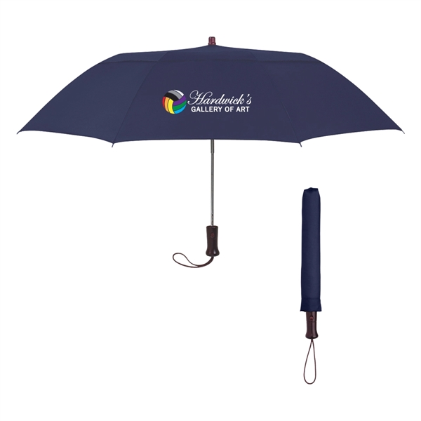 Telescopic folding wood handle umbrella.... from ASI 61125 Hit Promotional Products / Hit®