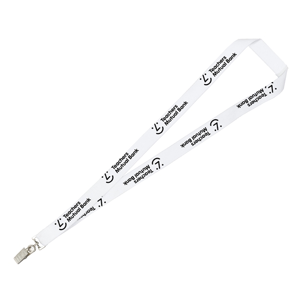 3/4" x 18" polyester lanyard with repeating one-color imprint and choice... from ASI 62660 Innovation Line
