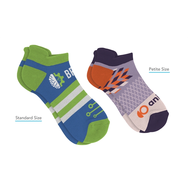 Pantone matched ankle socks with compression arch, blister tab, and terrycloth... from ASI 45657 Pop! Promos