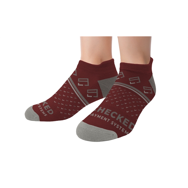 Pantone matched ankle socks with compression arch, blister tab, and terrycloth... from ASI 45657 Pop! Promos