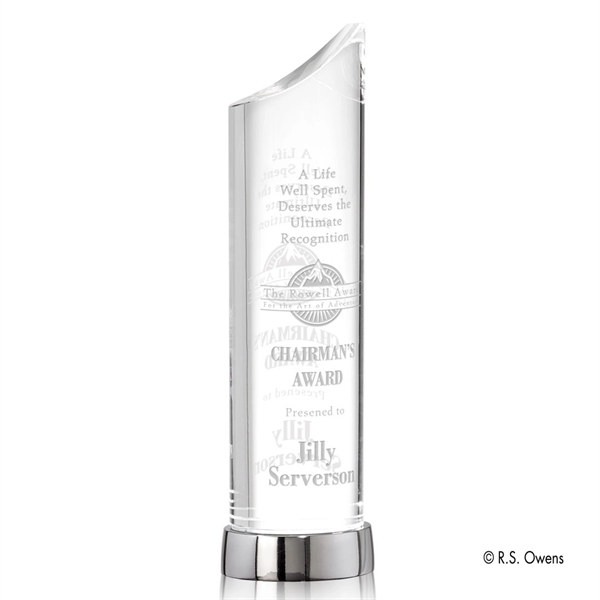 Oval columns of optical crystal are smoothed to a glowing finish... from ASI 84592 St Regis Group / R S Owens & Co Inc