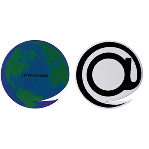 Plastic letter openers, White with Black "at" symbol and/or Blue with... from ASI 31977 Adline Industries Inc