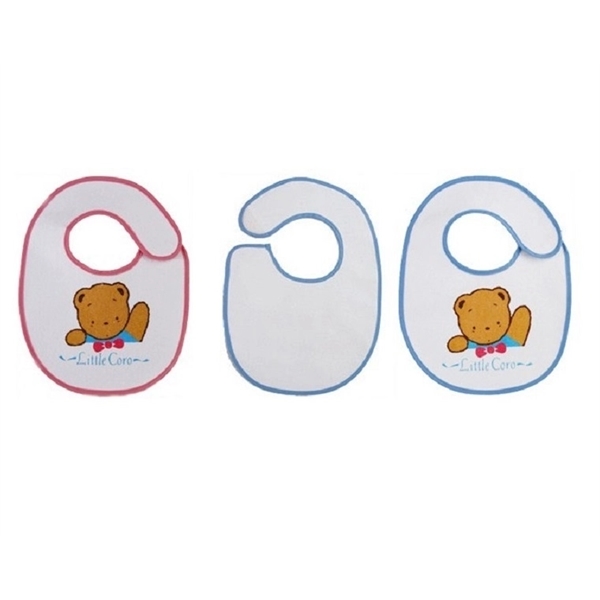 White terry cotton baby bib with colored piping.... from ASI 31977 Adline Industries Inc