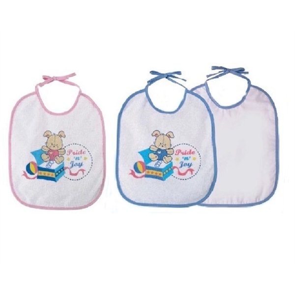 White terry cotton baby bib with colored piping.... from ASI 31977 Adline Industries Inc
