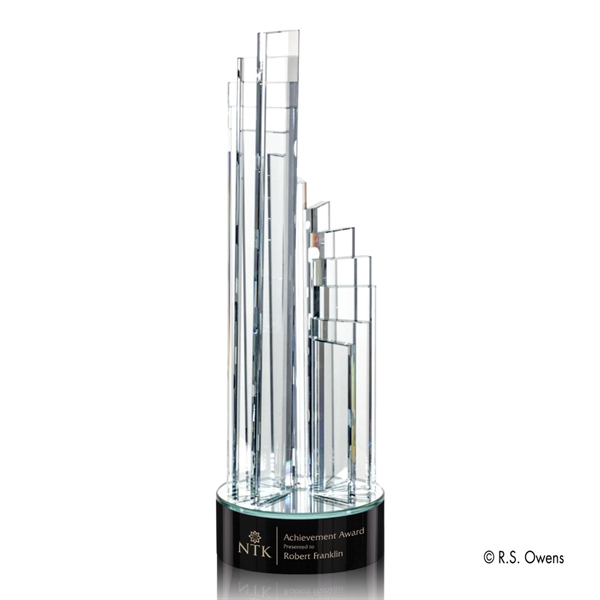 Starfire crystal award on a mirror and black glass base.... from ASI 84592 St Regis Group / R S Owens & Co Inc