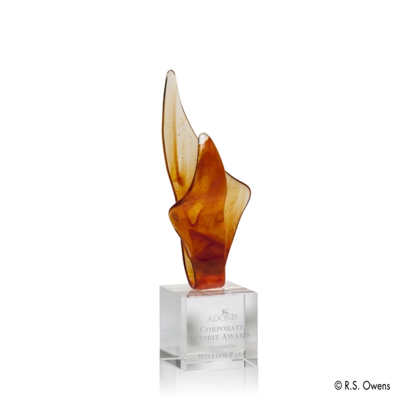 Art glass award with optical crystal base.... from ASI 84592 St Regis Group / R S Owens & Co Inc