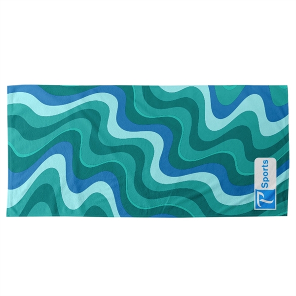 pool towels, 300gsm poly velour material, custom full color sublimation design,... from ASI 67557 LimeLight Ent