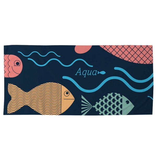 pool towels, 300gsm poly velour material, custom full color sublimation design,... from ASI 67557 LimeLight Ent