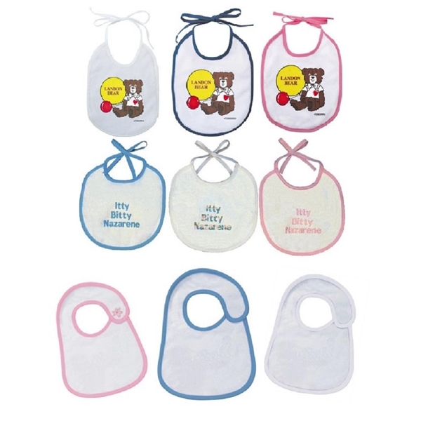 Small Baby Bibs terry cotton with colored piping.... from ASI 31977 Adline Industries Inc
