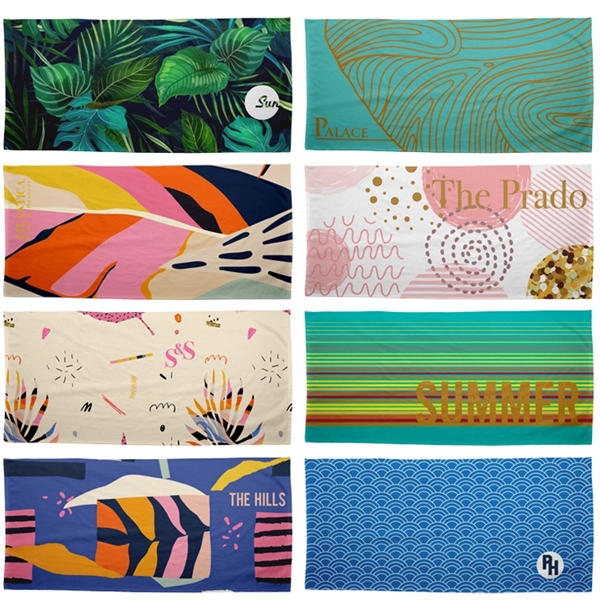 Beach Towel, 360gsm poly velour material, custom full color sublimation design,... from ASI 67557 LimeLight Ent