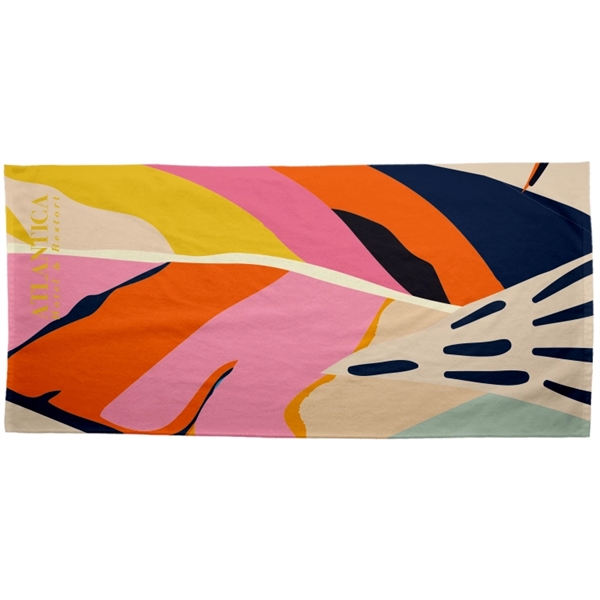 Beach Towel, 360gsm poly velour material, custom full color sublimation design,... from ASI 67557 LimeLight Ent