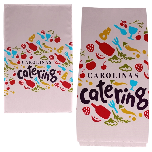 Kitchen towels, 280GSM Spun Polyester material, custom full color sublimation design,... from ASI 67557 LimeLight Ent