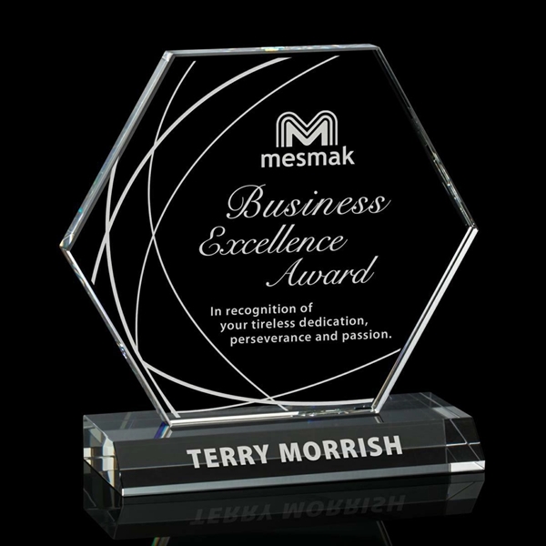 This stunning hexagonal award features a large open, clear panel, perfect... from ASI 84592 St Regis Group / St Regis