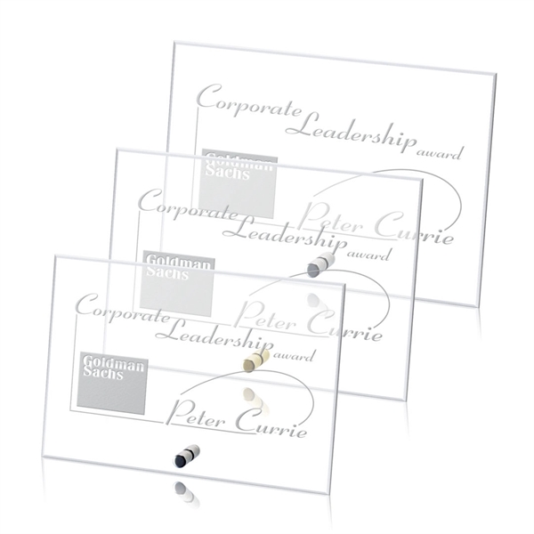 Horizontal rectangle starfire award with chrome or gold pin... from ASI 84592 St Regis Group / St Regis