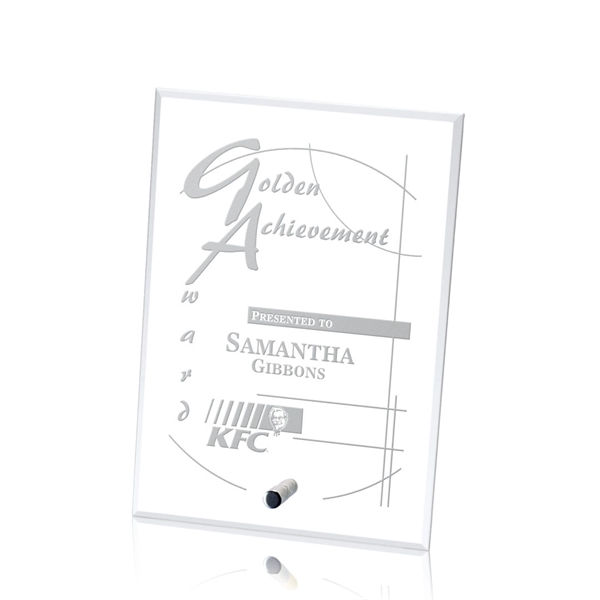 Vertical rectangle starfire award with chrome or gold pin... from ASI 84592 St Regis Group / St Regis