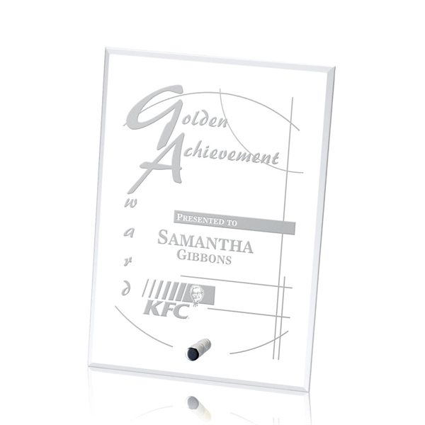 Vertical rectangle starfire award with chrome or gold pin... from ASI 84592 St Regis Group / St Regis