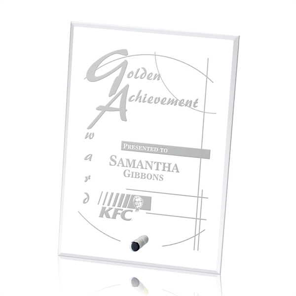 Vertical rectangle starfire award with chrome or gold pin... from ASI 84592 St Regis Group / St Regis