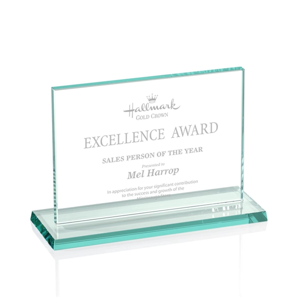 Horizontal jade award with 3/8" and 5/8" thickness... from ASI 84592 St Regis Group / Prestige Glass