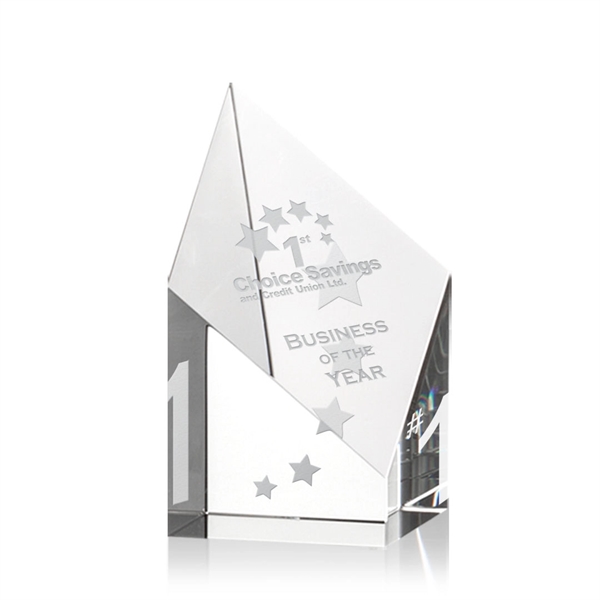 Optical crystal paperweight award, 4" x 3.25" x 3.25".... from ASI 84592 St Regis Group / St Regis