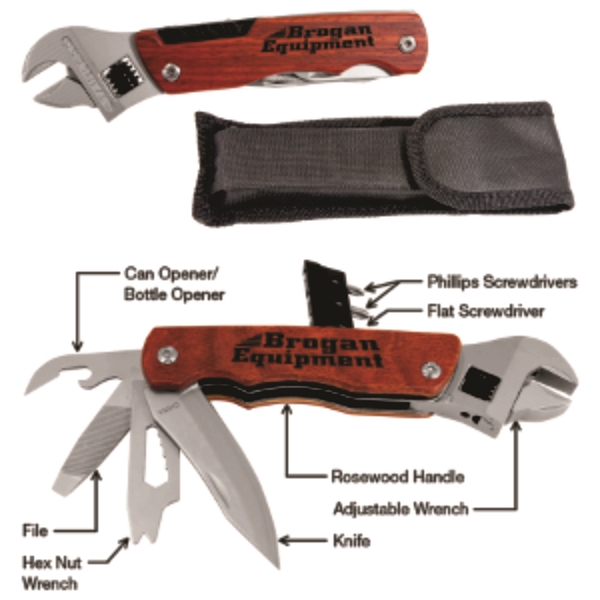 6 1/2" Wrench Multi-Tool with Wood Handle/Bag... from ASI 72657 Active Life Promo / Ingrain