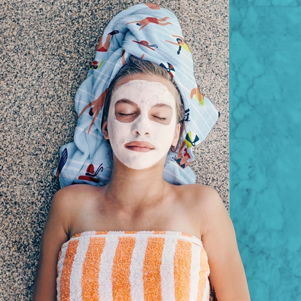 pool towels, 300gsm poly velour material, custom full color sublimation design,... from ASI 67557 LimeLight Ent