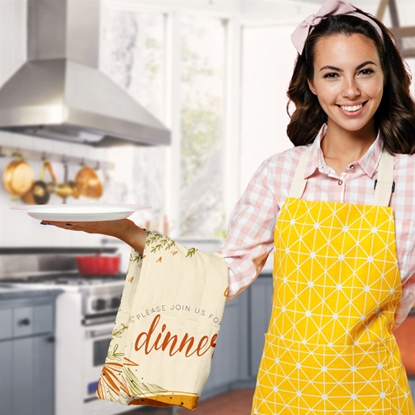 Kitchen towels, 280GSM Spun Polyester material, custom full color sublimation design,... from ASI 67557 LimeLight Ent