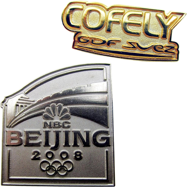 Die struck metal lapel pin that's sandblasted copper and brass.... from ASI 61966 HPG / BCG Creations HPG Gold